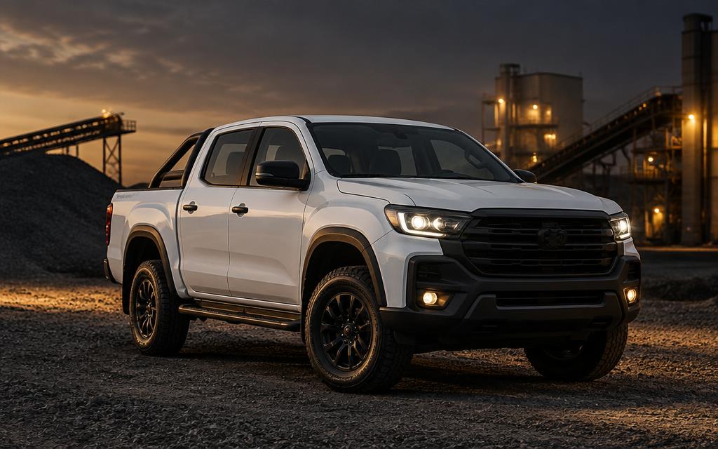Picape utilitária 4x4 de apoio em pátio industrial